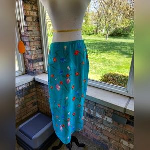 Vintage Jerell Vibrant two layer floral midi skirt, almost maxi S/M